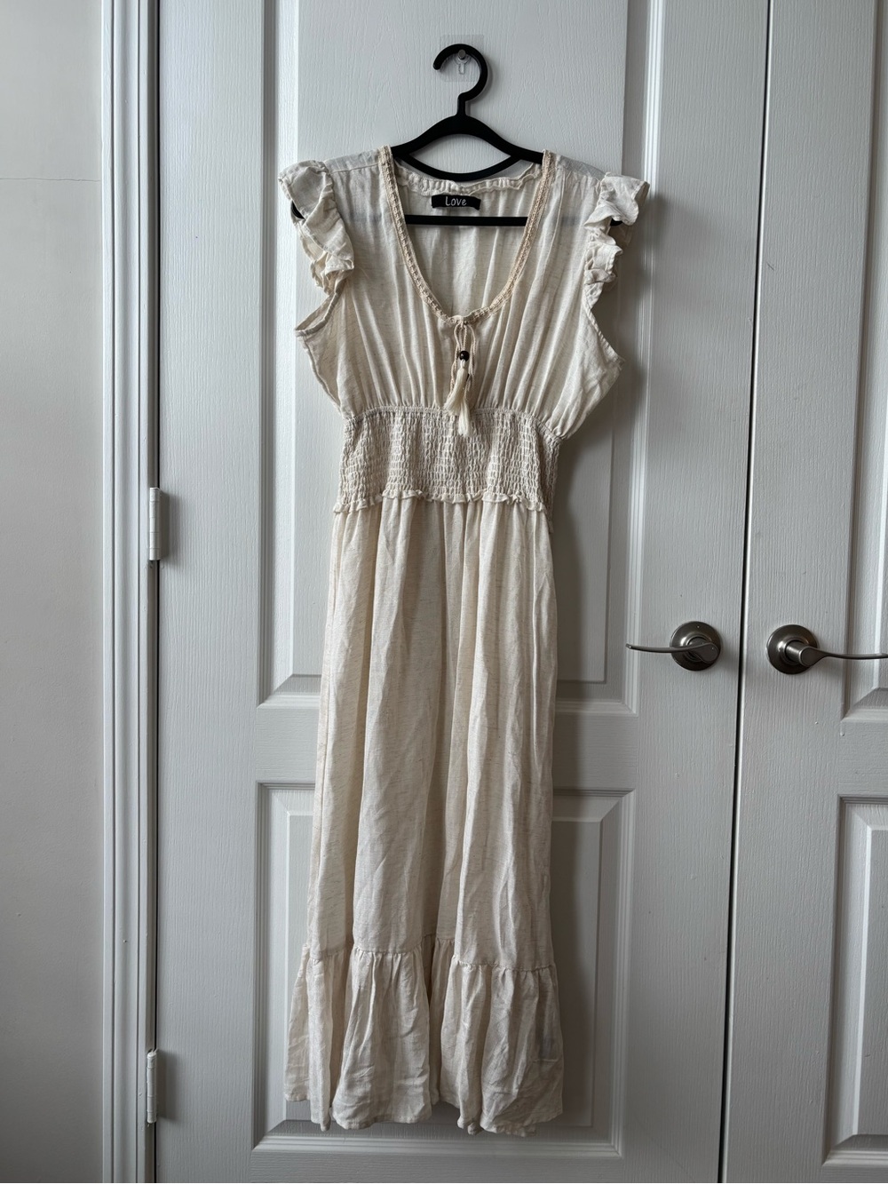 Cream Ruffled-Sleeve Maxi Dress - Picture 5 of 5
